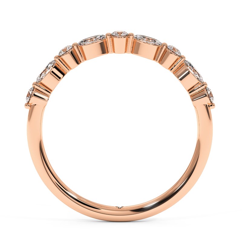 18K Rose Gold Holly Wedding Band