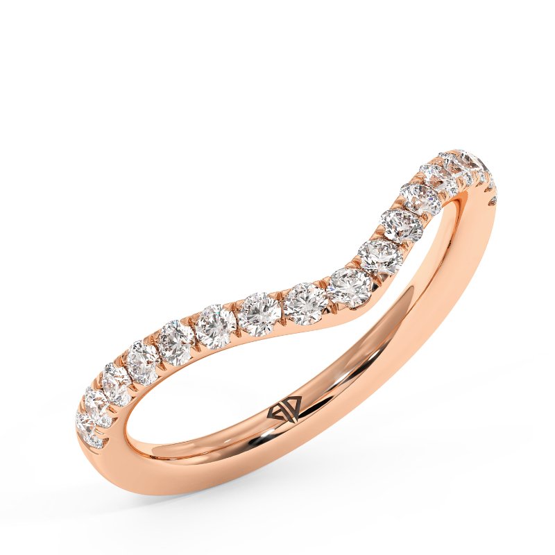 18K Rose Gold Cyrus Curved Wedding Band