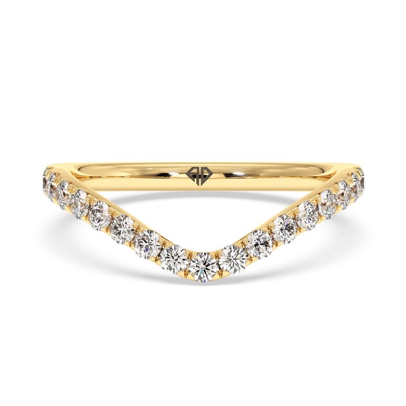 18K White Gold Cyrus Curved Wedding Band