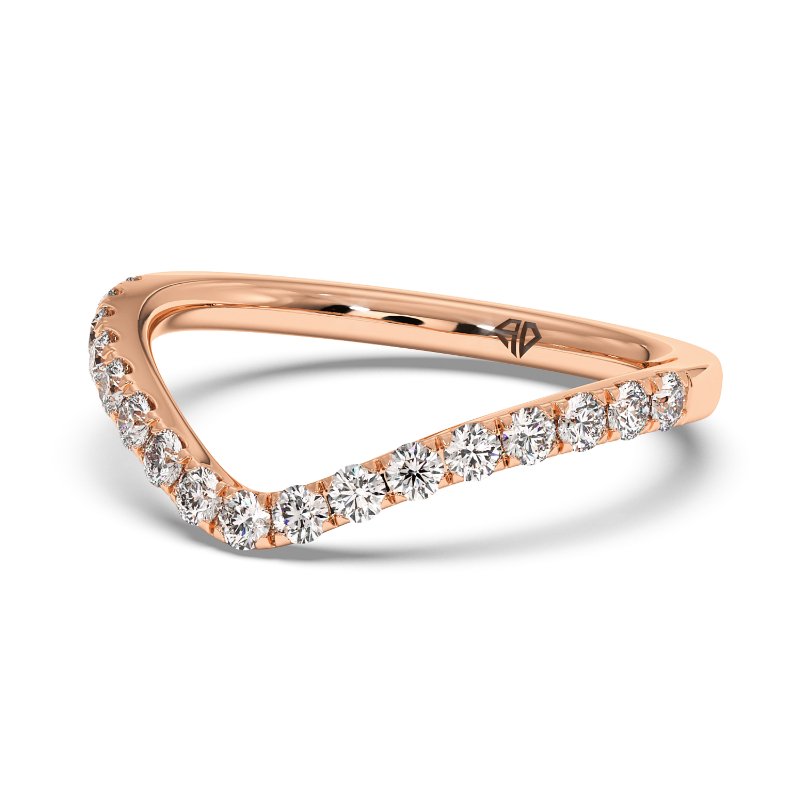 18K Rose Gold Cyrus Curved Wedding Band