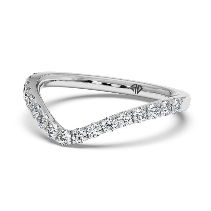 Platinum Cyrus Curved Wedding Band