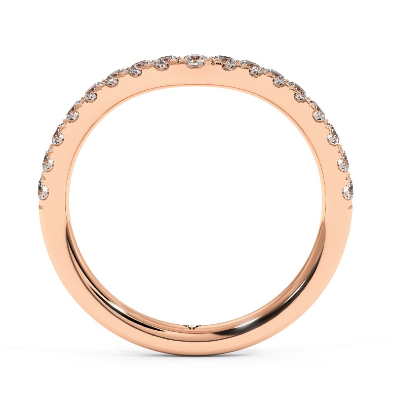 18K Rose Gold Cyrus Curved Wedding Band