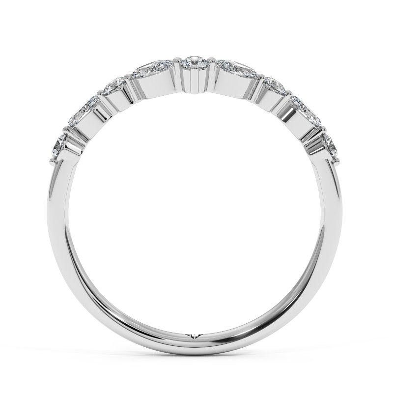 Platinum Zinnia Curved Wedding Band