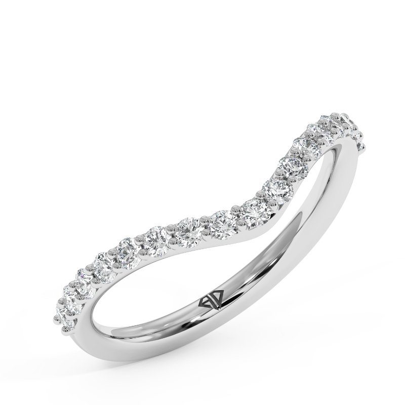 18K White Gold Iris Wedding Band