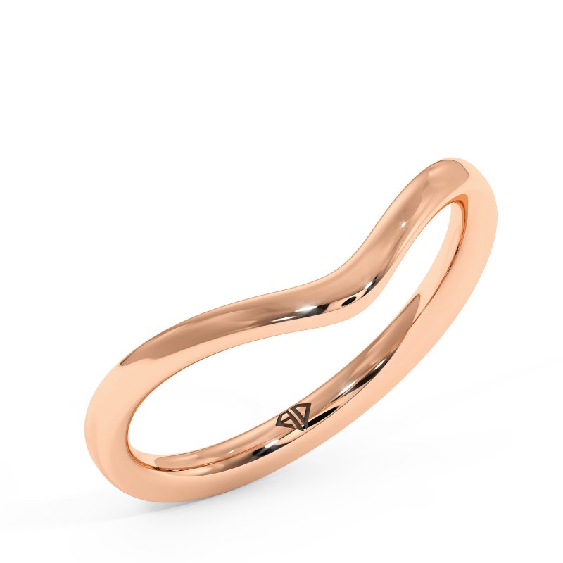 18K Rose Gold Ivy Curved Wedding Band