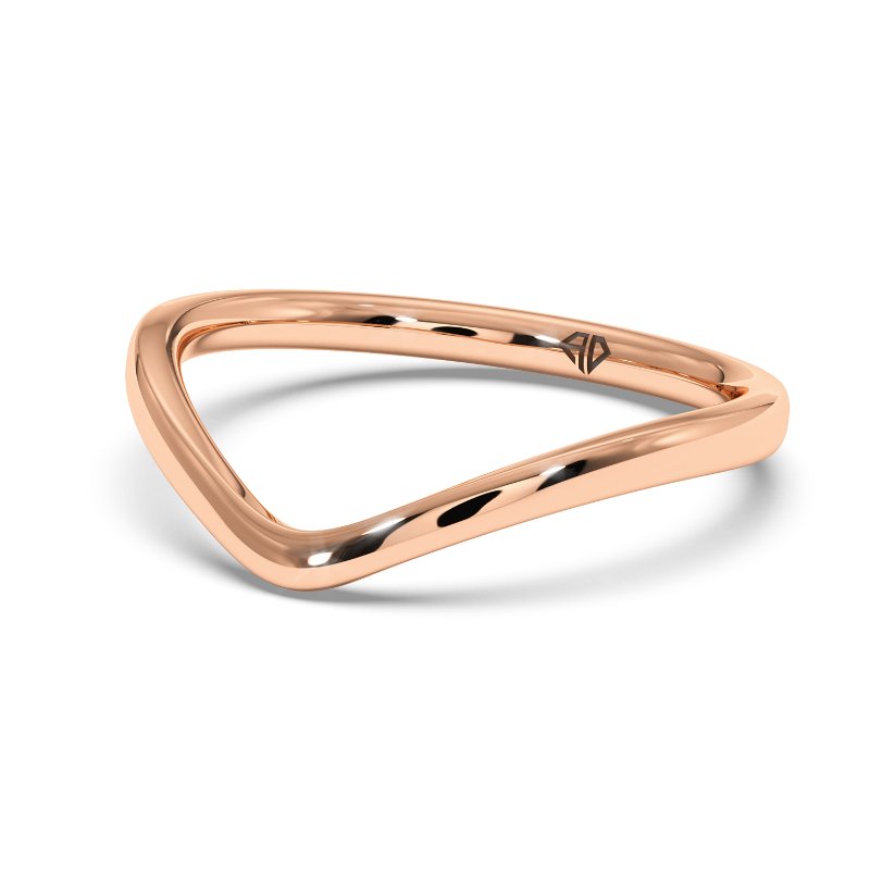 18K Rose Gold Ivy Curved Wedding Band
