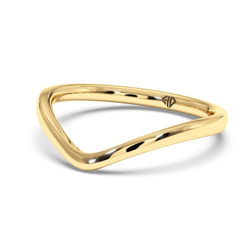 18K Yellow Gold Ivy Curved Wedding Band