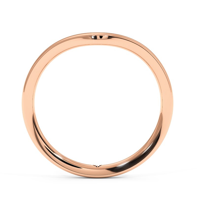 18K Rose Gold Ivy Curved Wedding Band