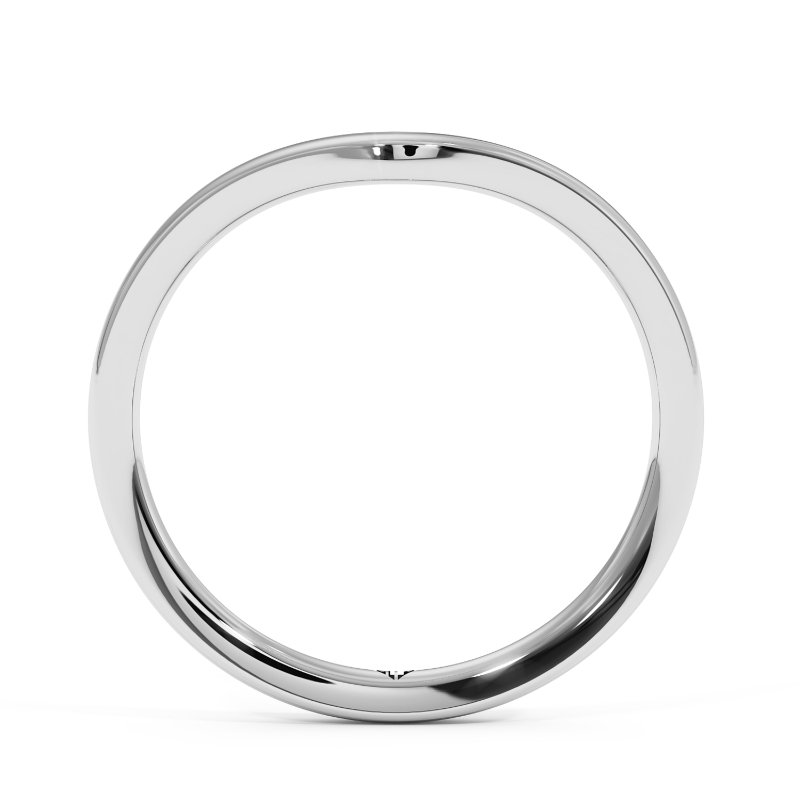 18K White Gold Ivy Curved Wedding Band