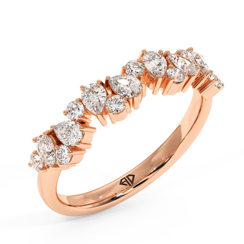 18K Rose Gold Sage Wedding Band