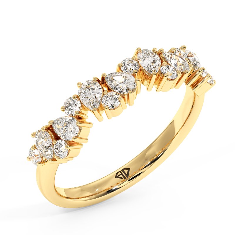 18K Yellow Gold Sage Wedding Band