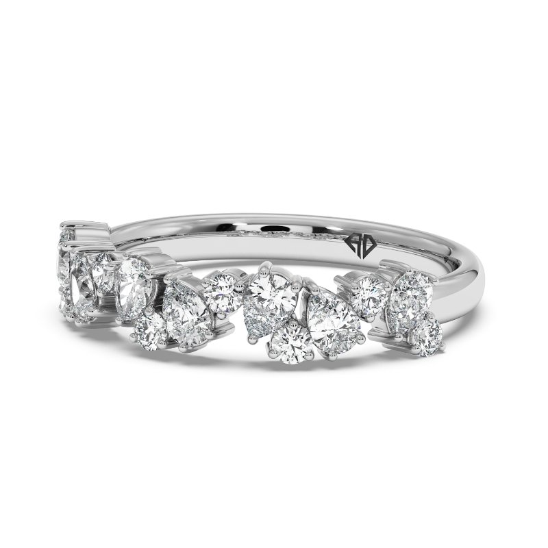 18K White Gold Sage Wedding Band