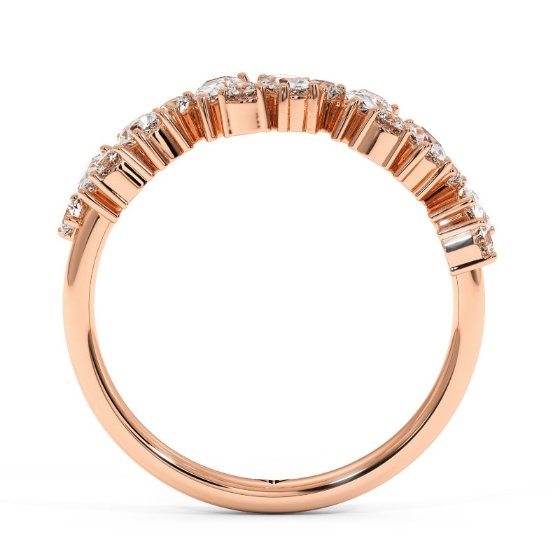 18K Rose Gold Sage Wedding Band