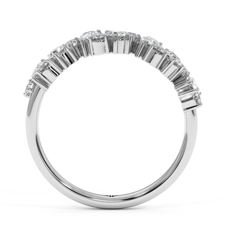 18K White Gold Sage Wedding Band