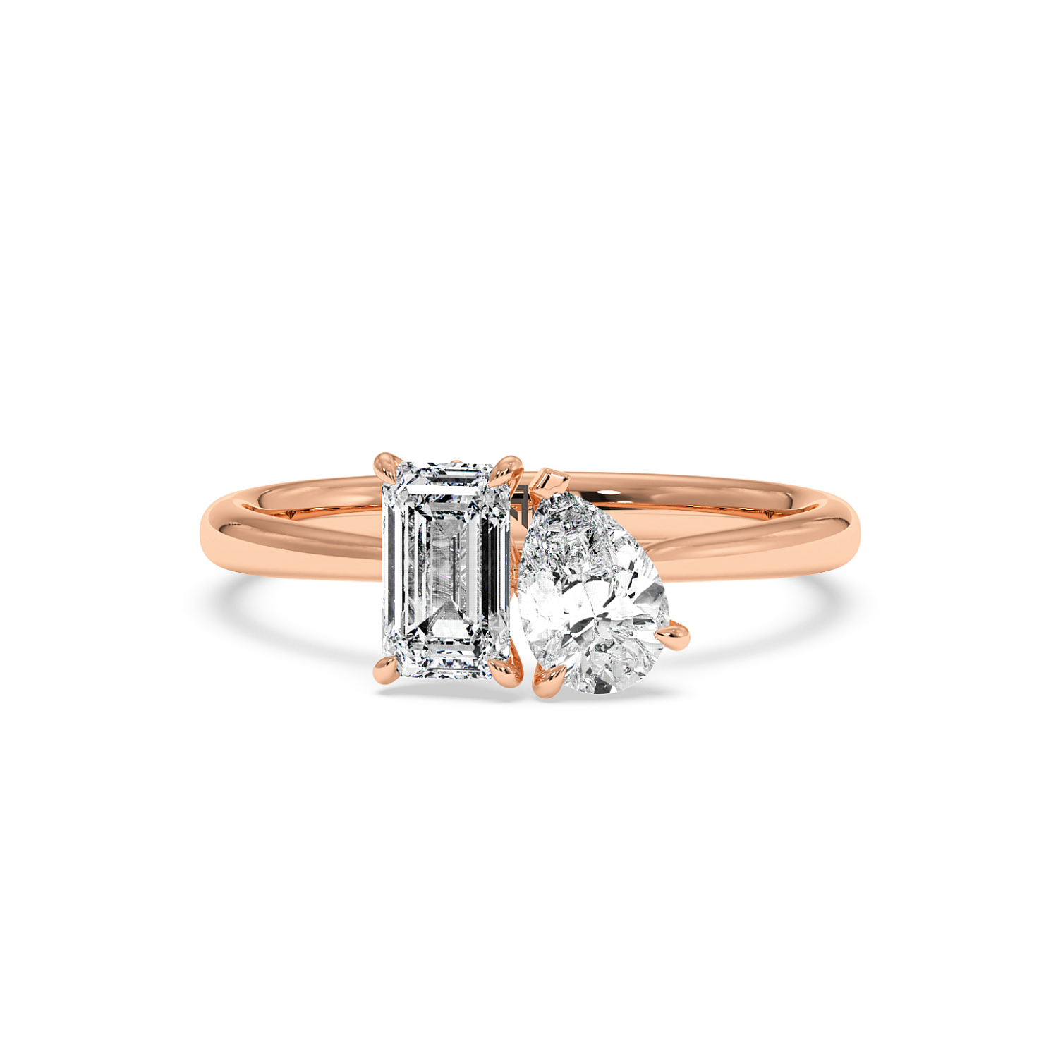 18K Rose Gold Duo Diamond Engagement Ring