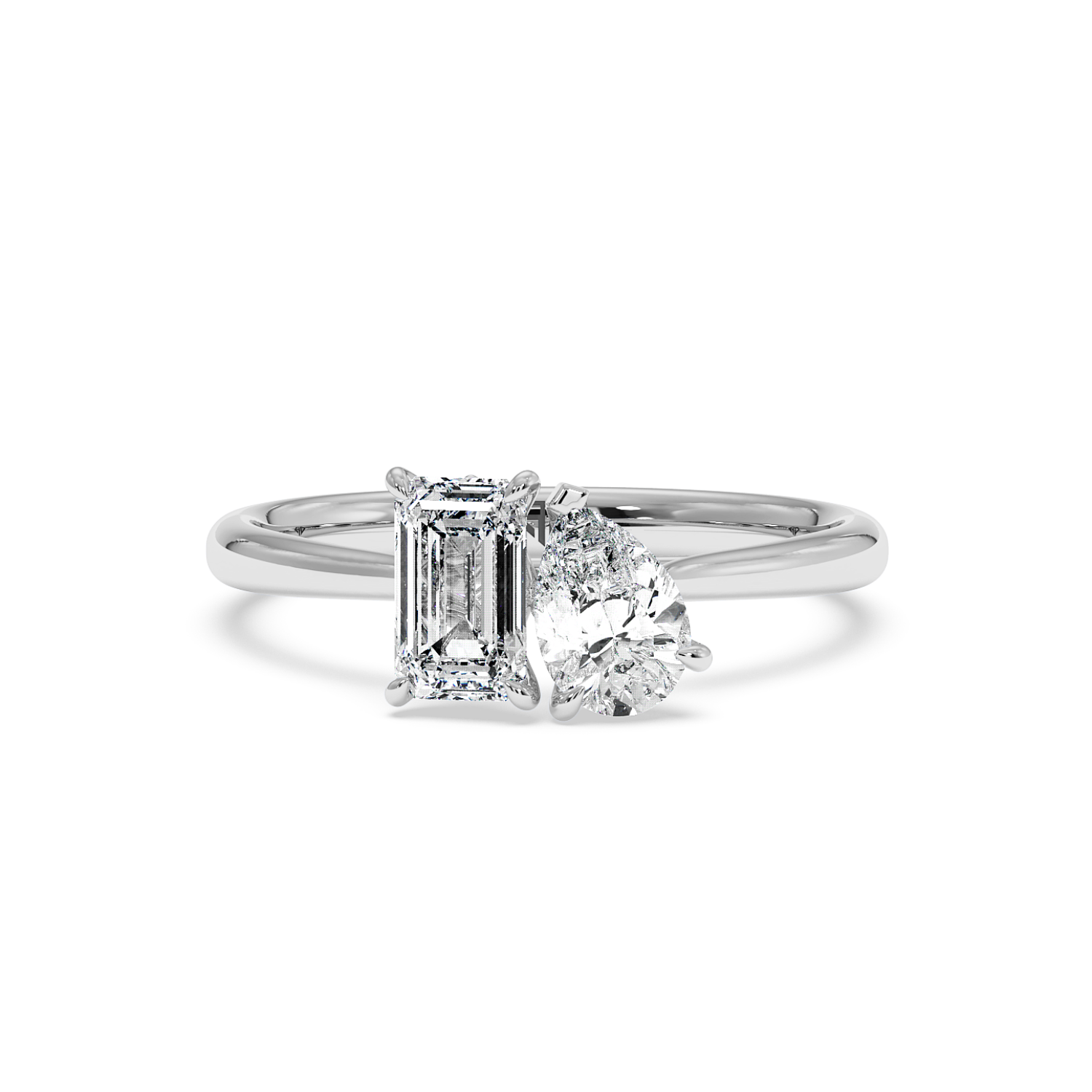 18K White Gold Duo Diamond Engagement Ring