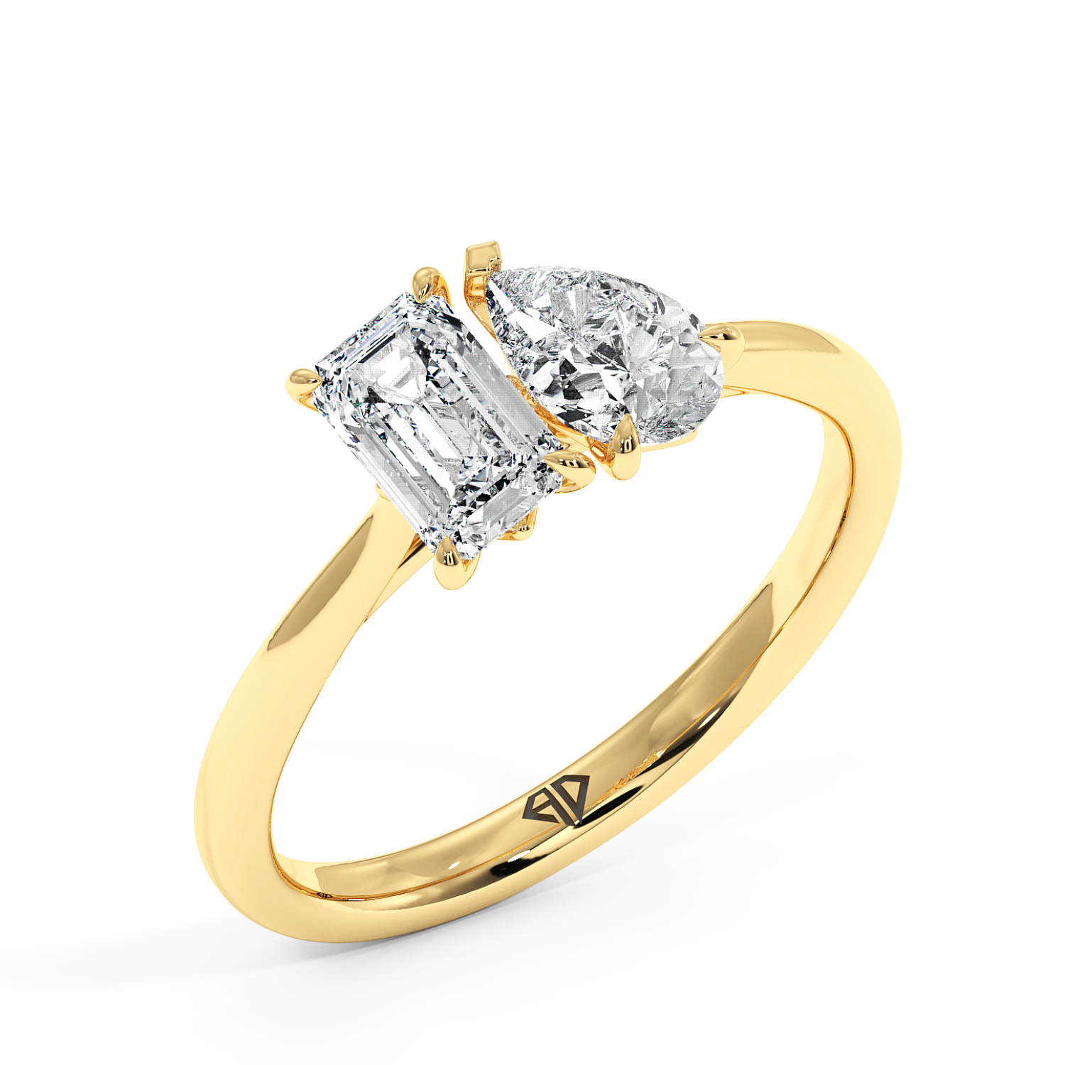 18K Yellow Gold Duo Diamond Engagement Ring