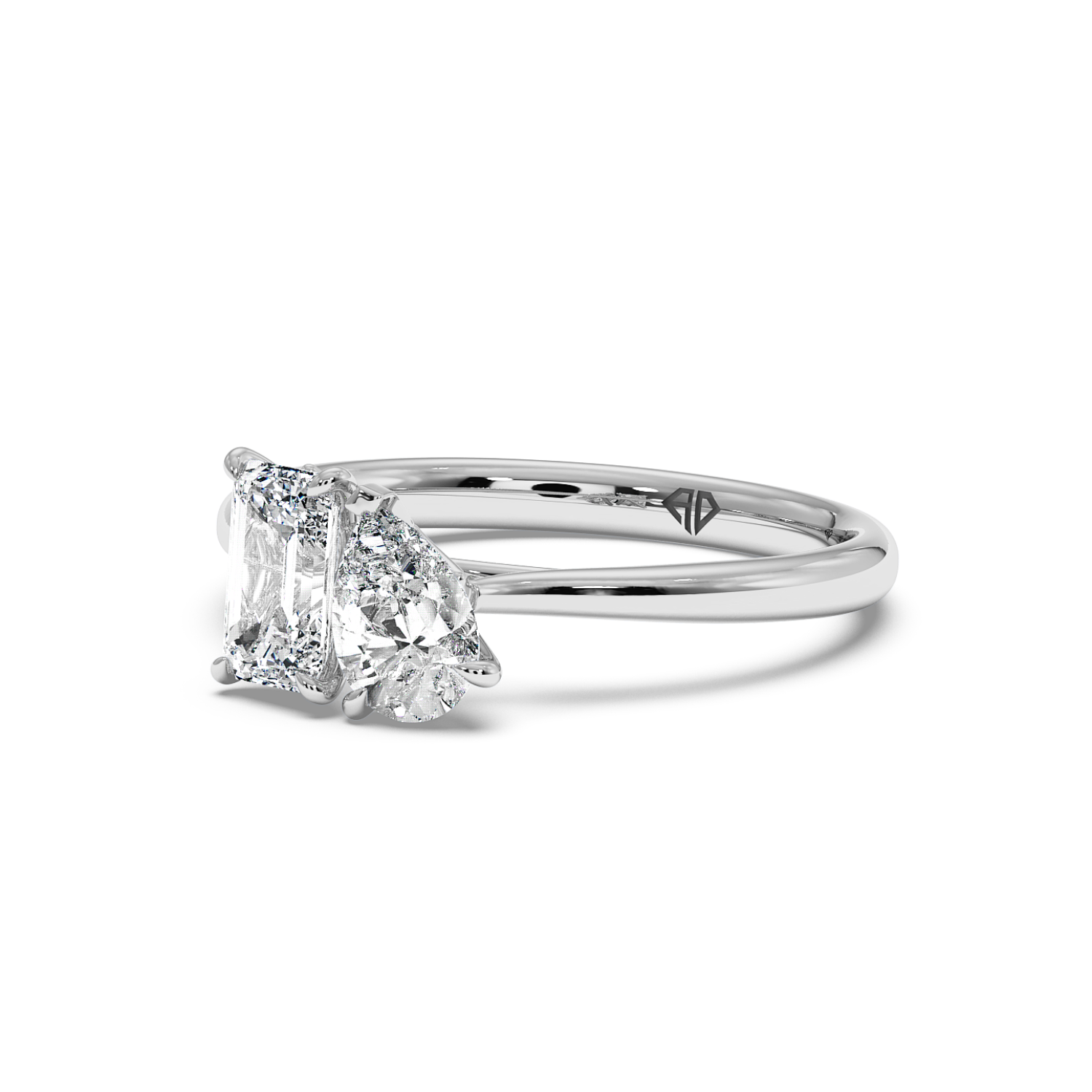 18K White Gold Duo Diamond Engagement Ring