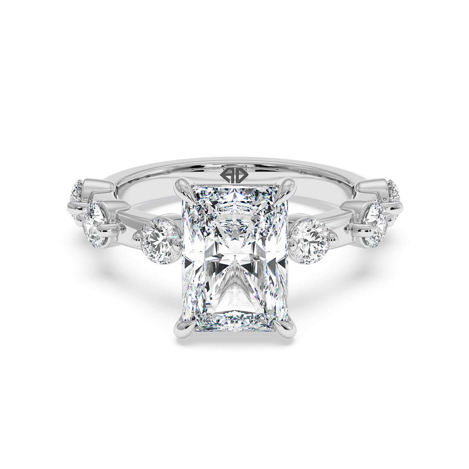 Platinum Radiant Cut Diamond Engagement Ring