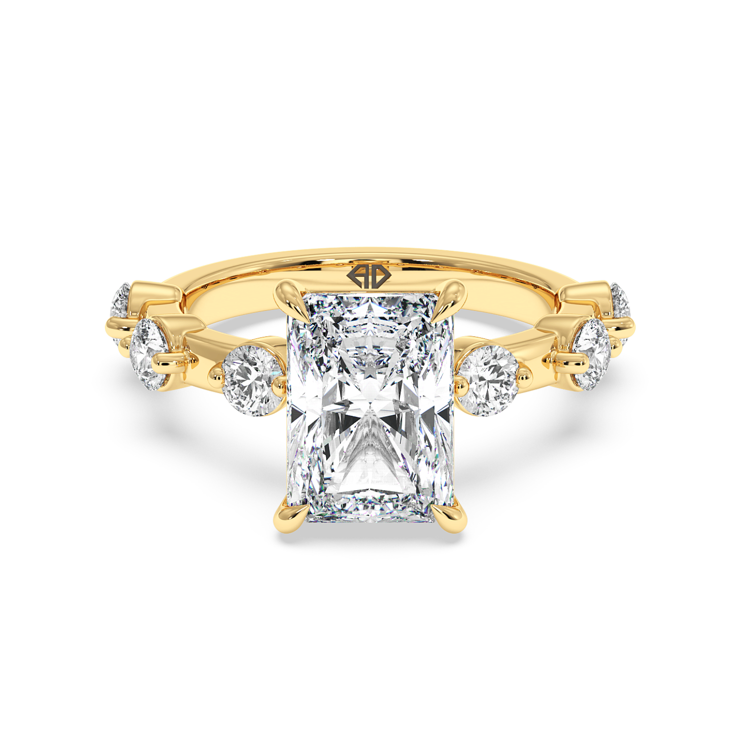 18K Yellow Gold Radiant Cut Diamond Engagement Ring