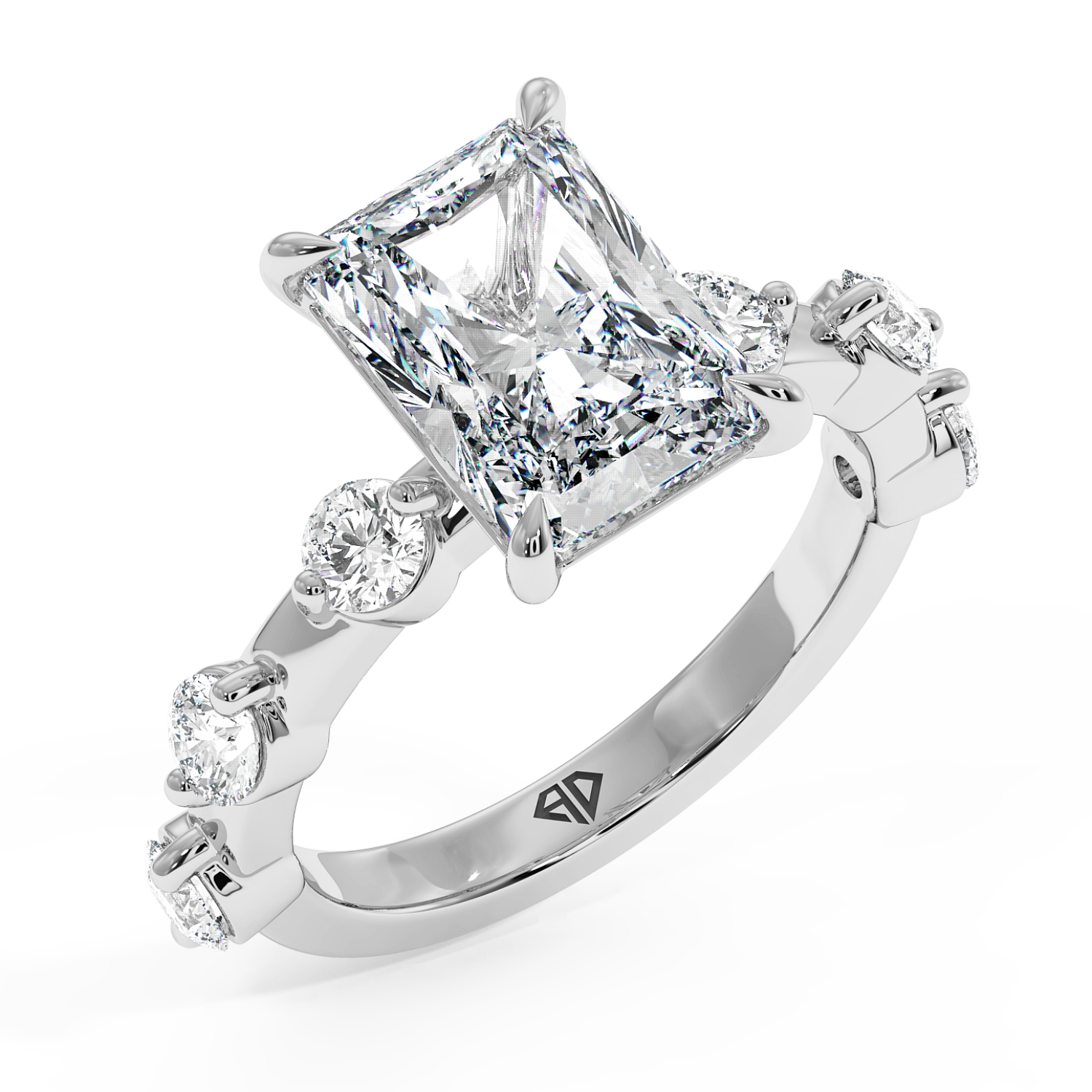 Platinum Radiant Cut Diamond Engagement Ring