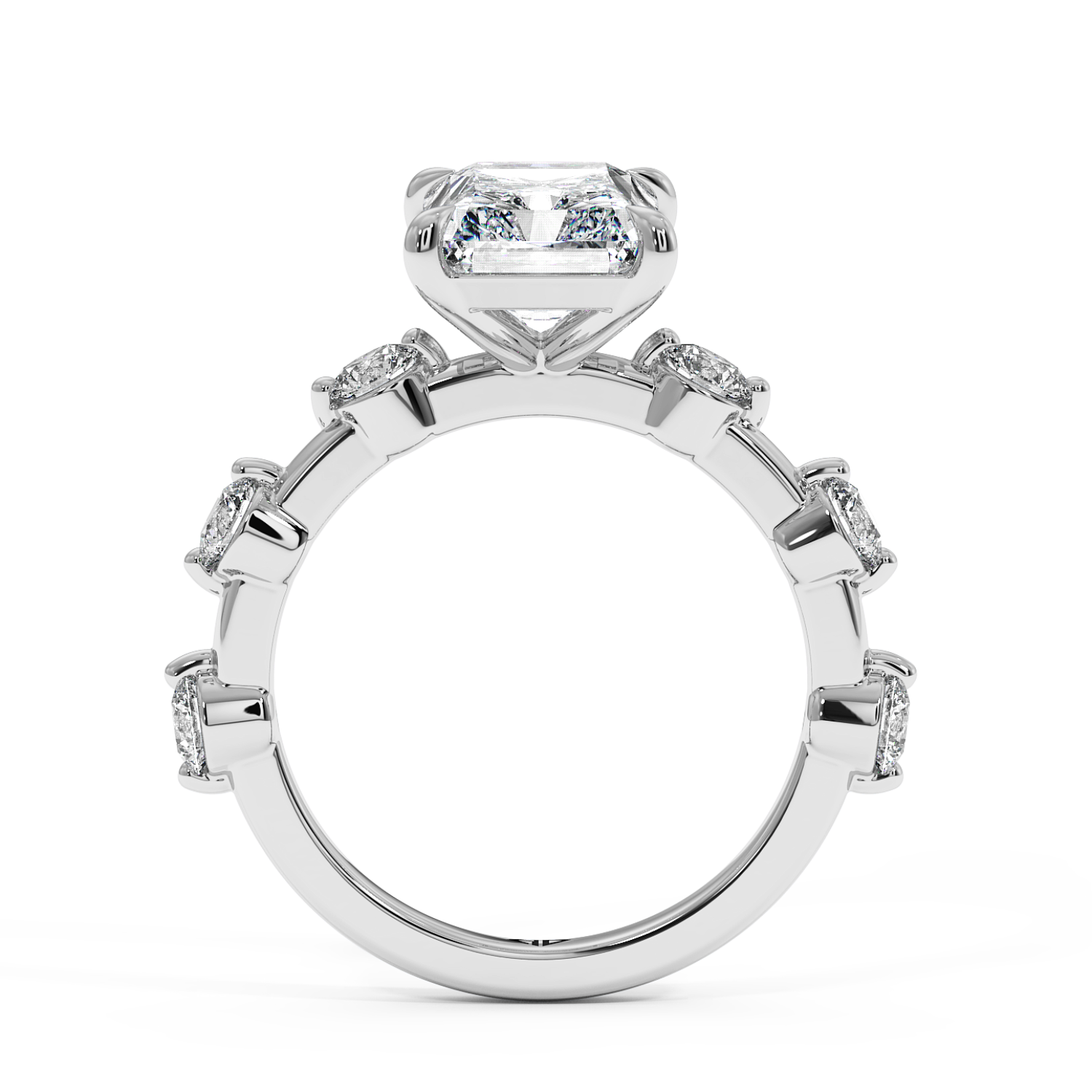 Platinum Radiant Cut Diamond Engagement Ring
