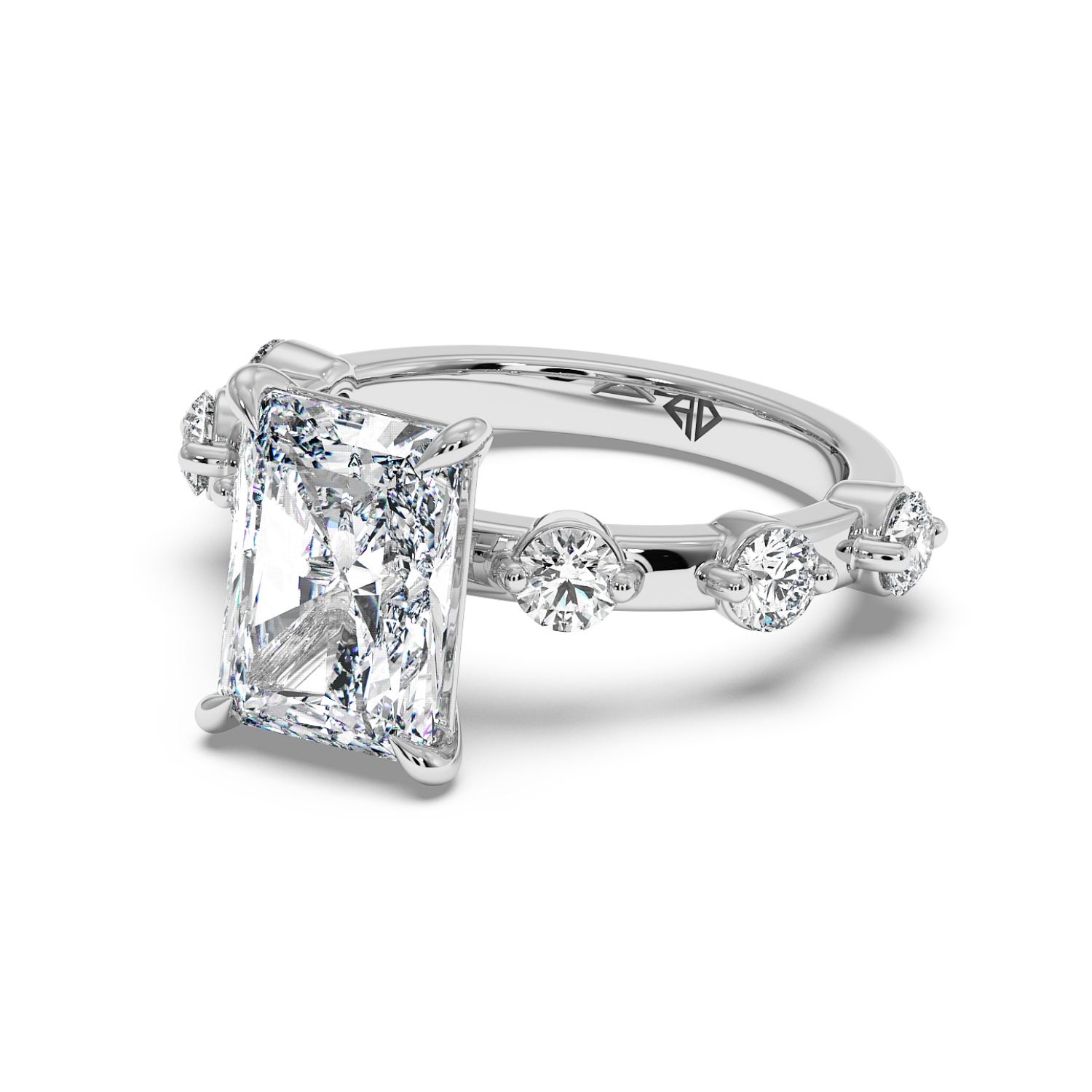 Platinum Radiant Cut Diamond Engagement Ring