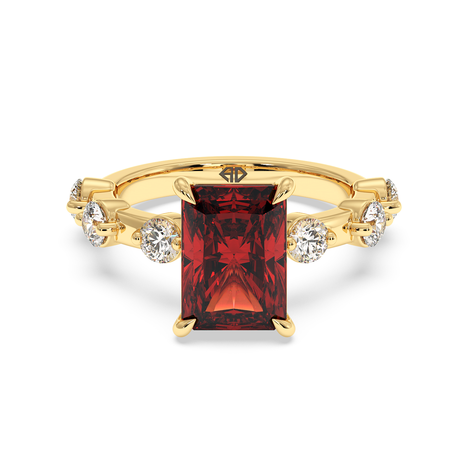 18K Yellow Gold Ruby gemstone Engagement Ring