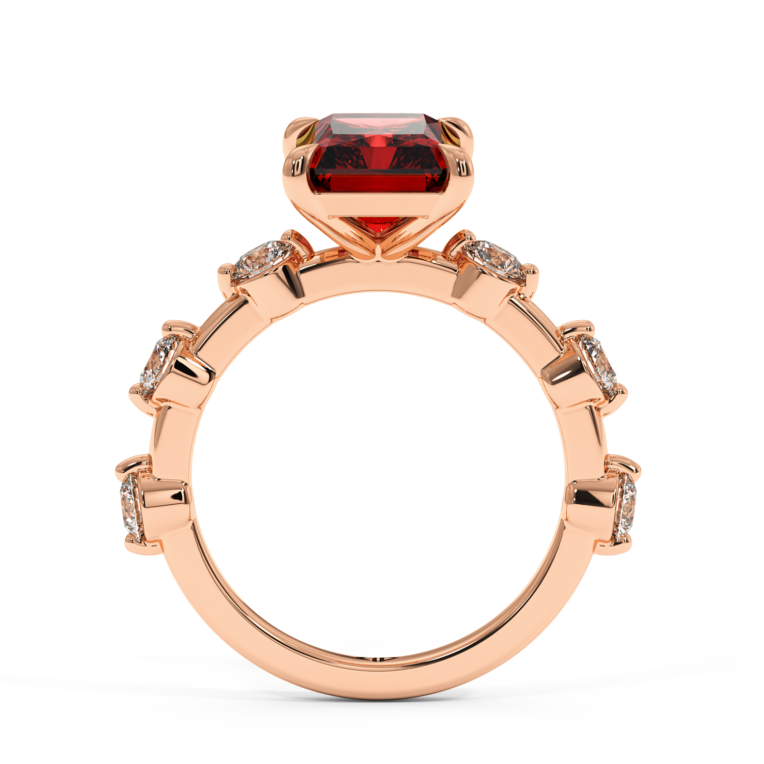 18K Rose Gold Ruby Gemstone Engagement Ring