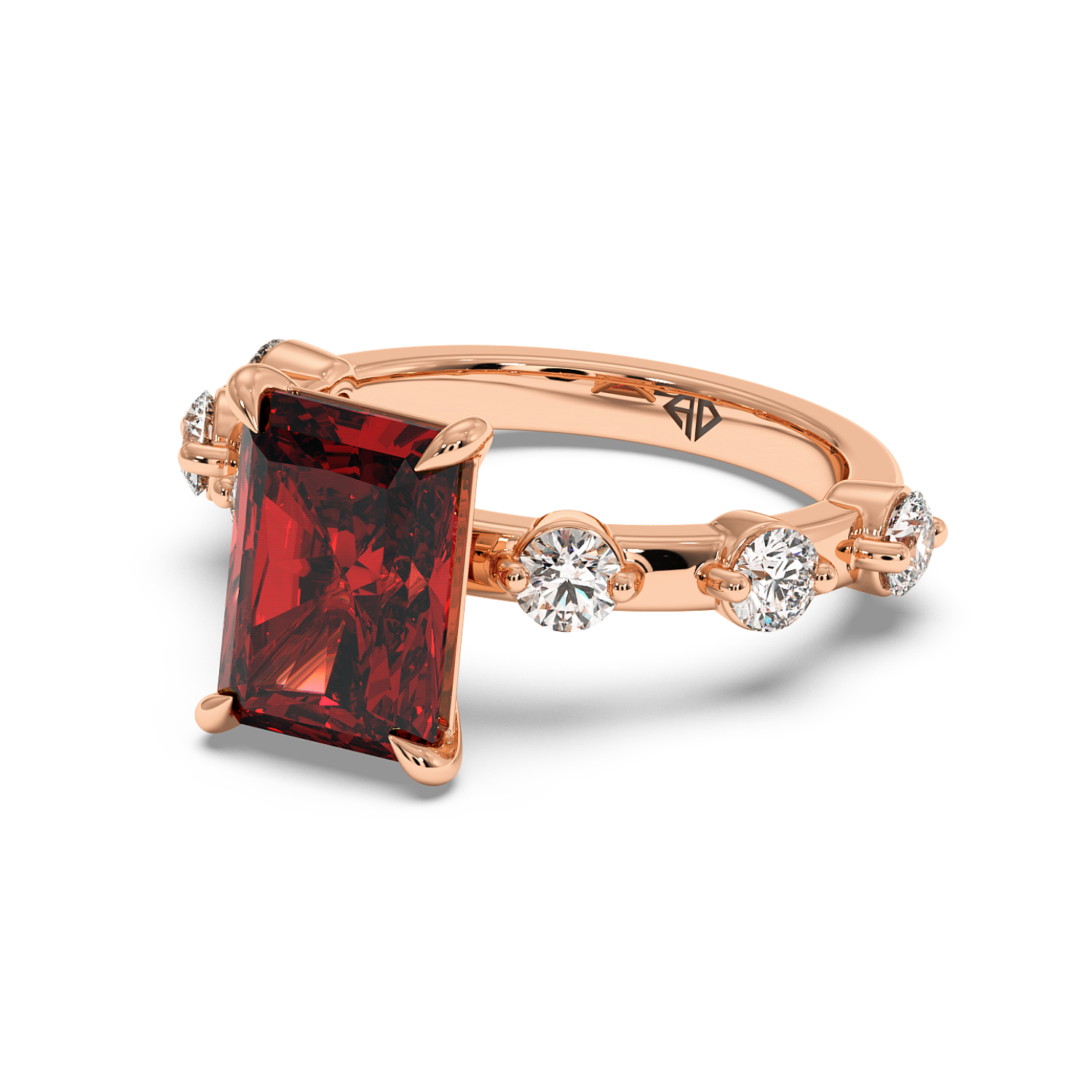 18K Rose Gold Ruby Gemstone Engagement Ring