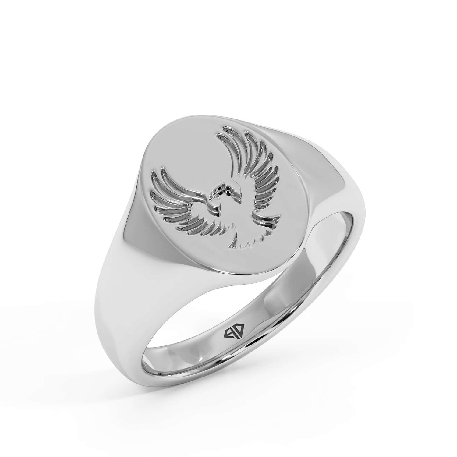 Platinum Eagle Signet Ring