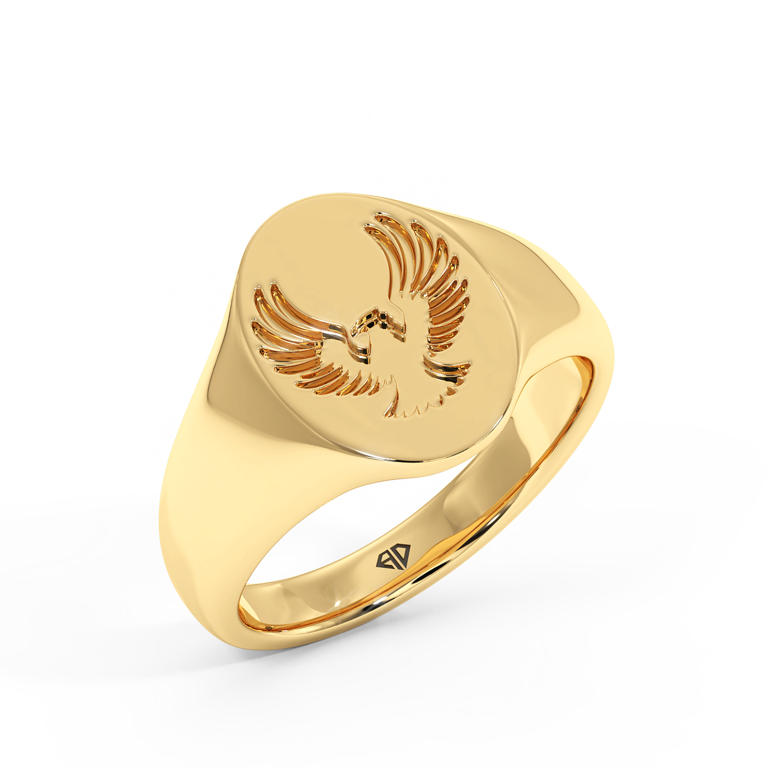 18K Yellow Gold Eagle Signet Ring