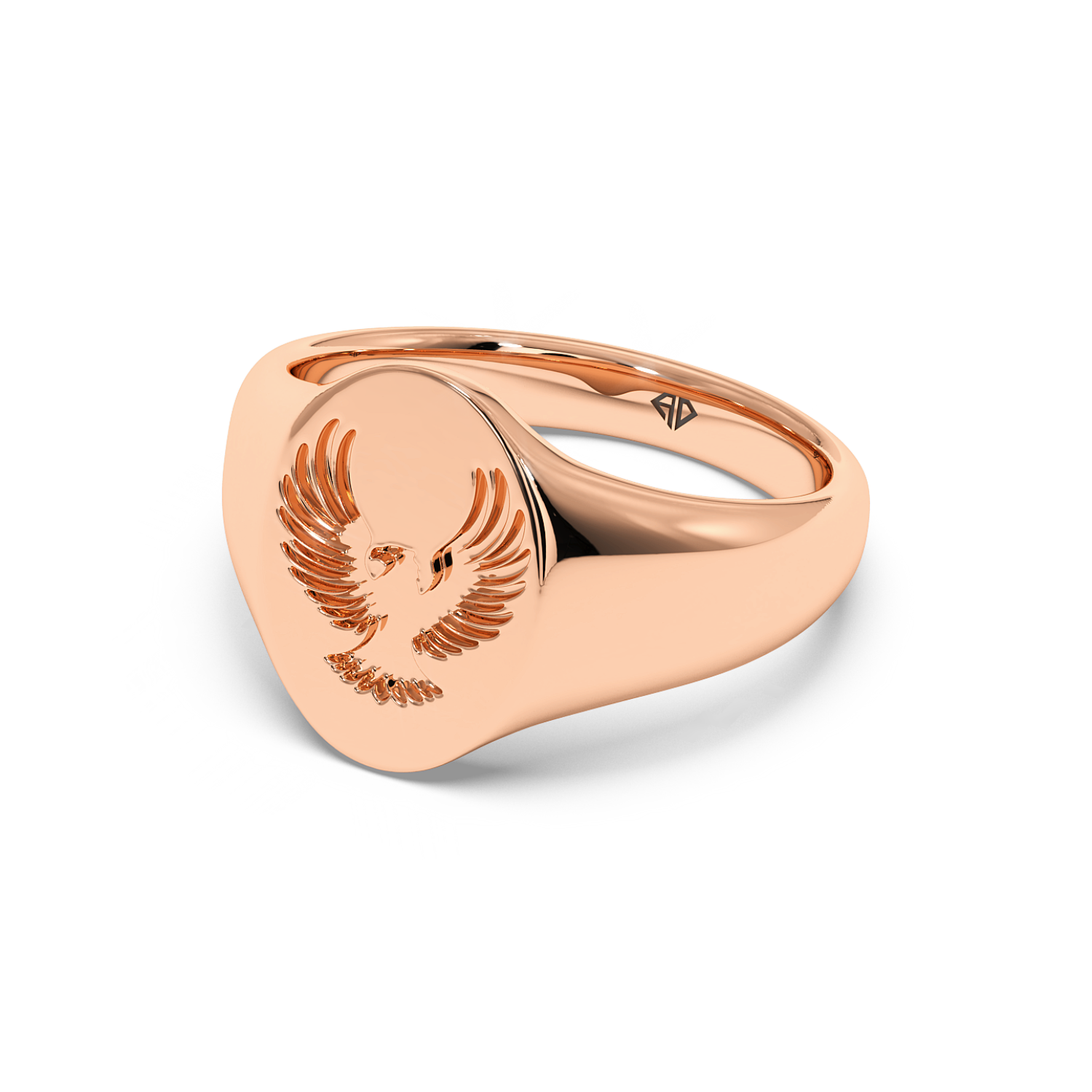18K Rose Gold Eagle Signet Ring