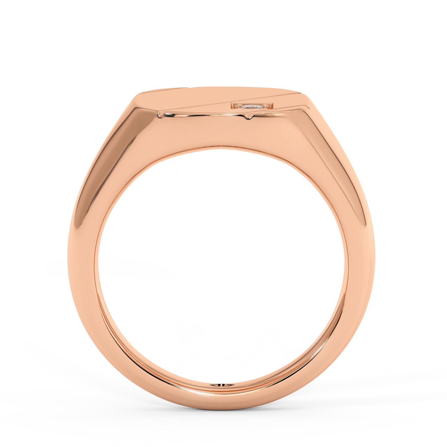 18K Rose Gold Cushion Signet Ring