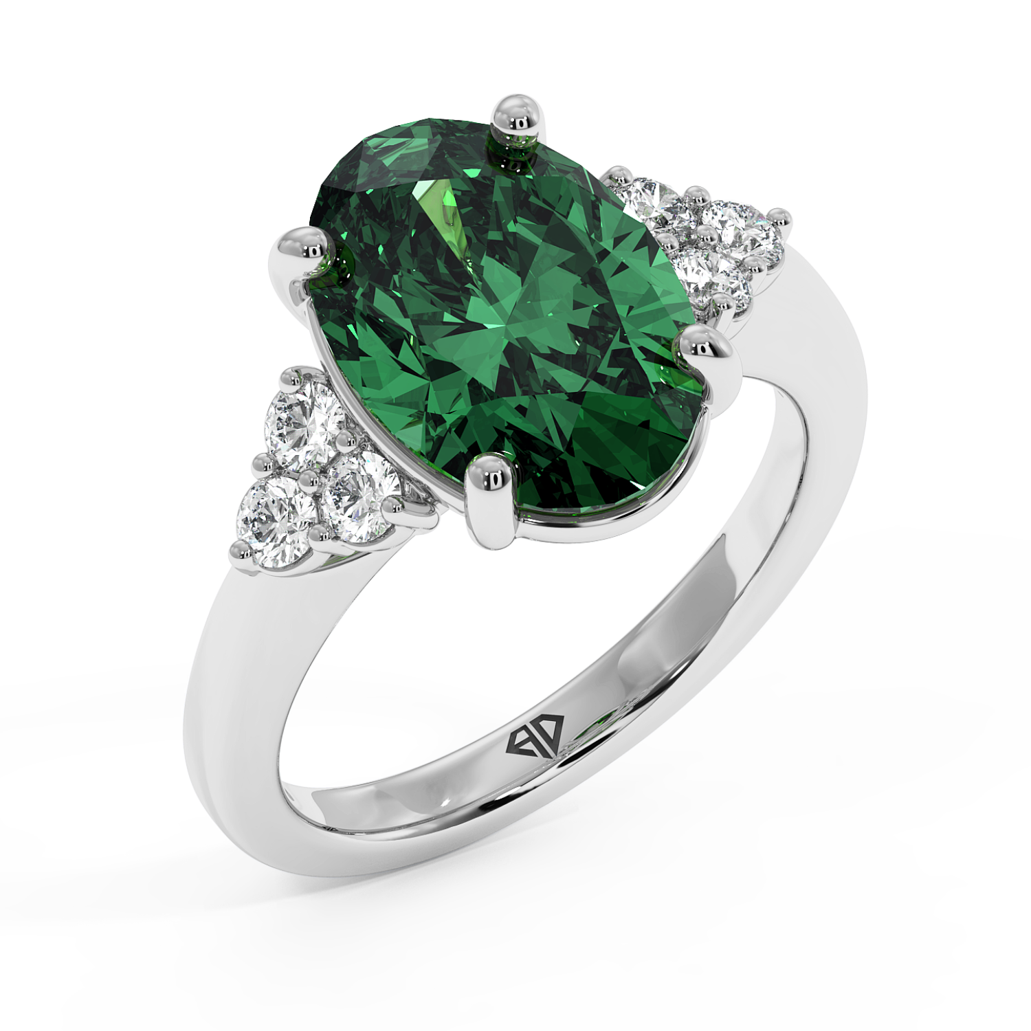 18K White Gold RING-081 Engagement Ring