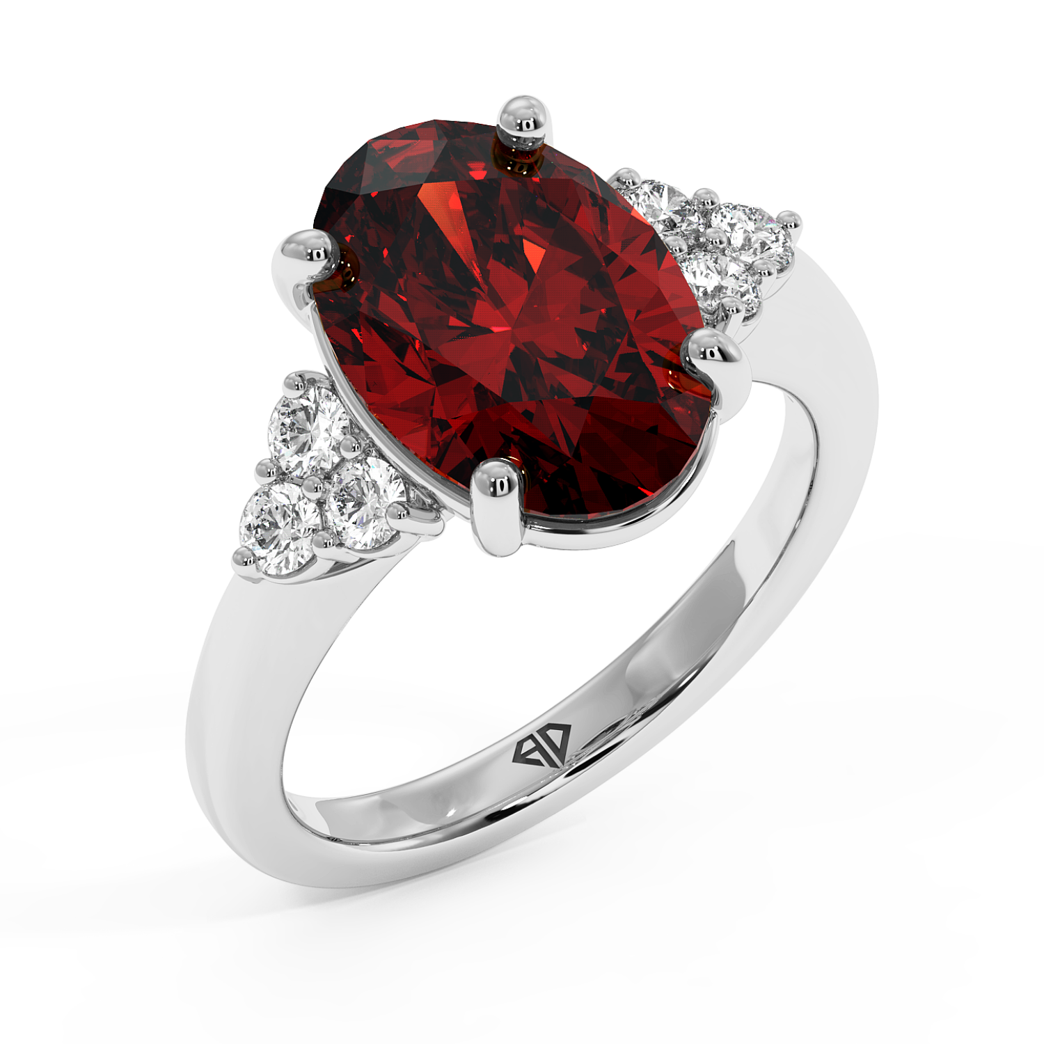 18K White Gold RING-081 Engagement Ring