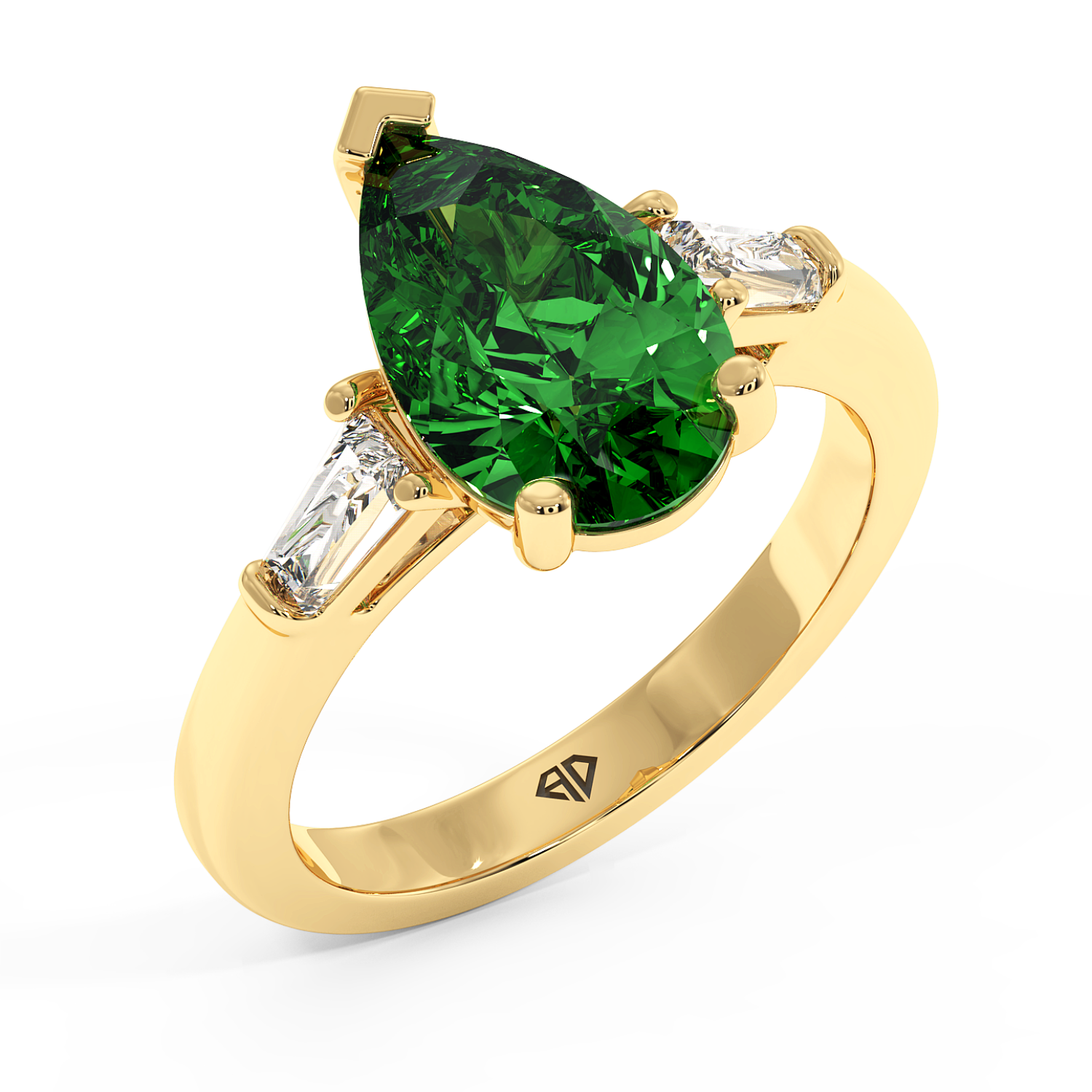 18K Yellow Gold RING-082 Engagement Ring