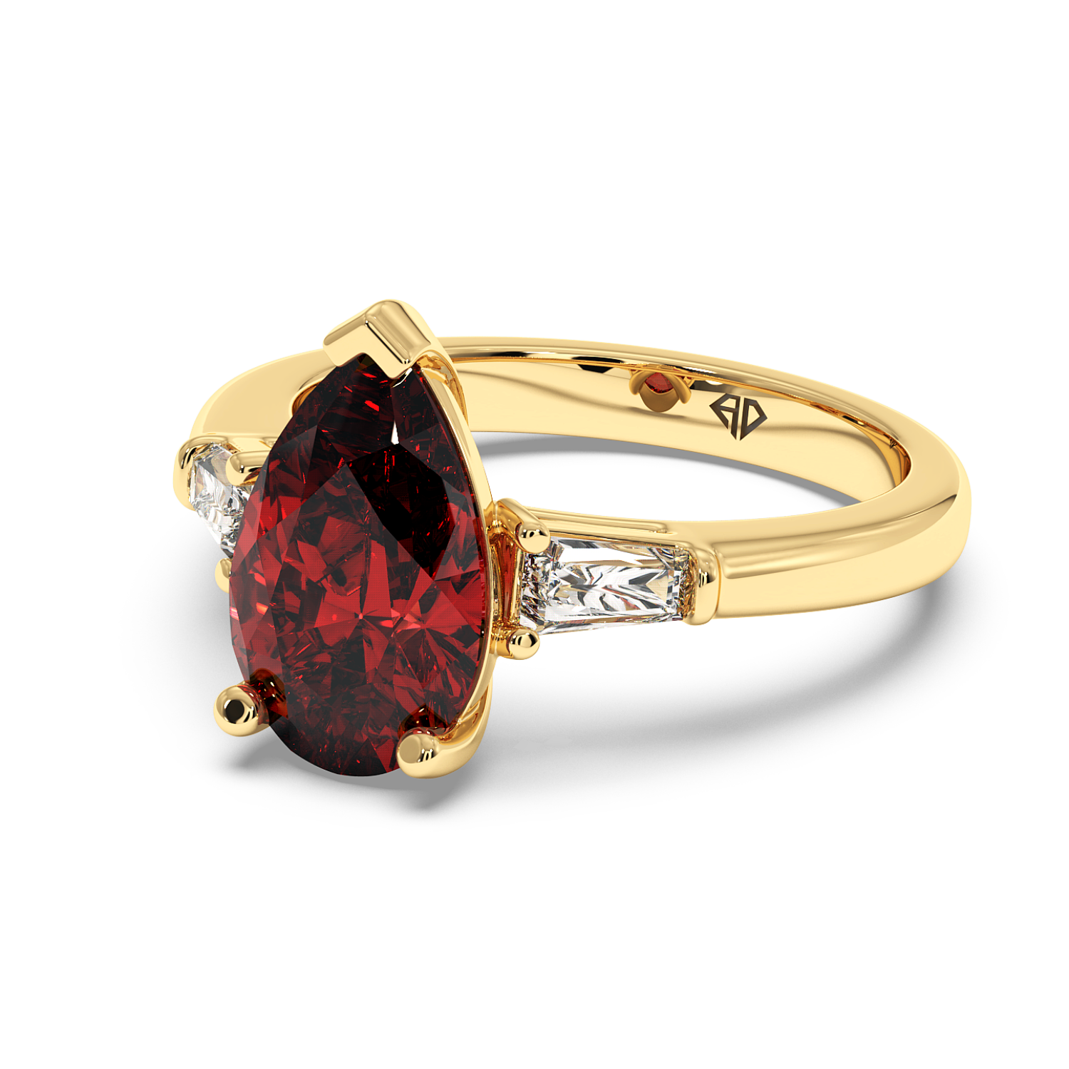 18K Yellow Gold RING-082 Engagement Ring