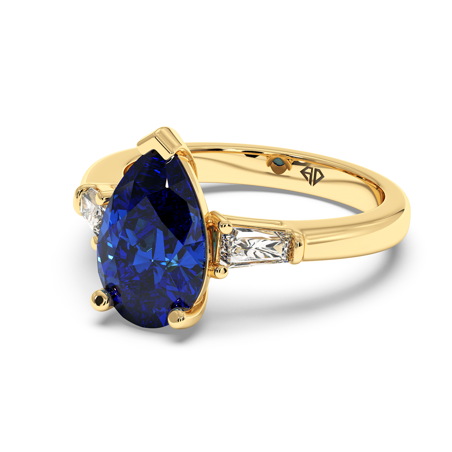 18K Yellow Gold RING-082 Engagement Ring