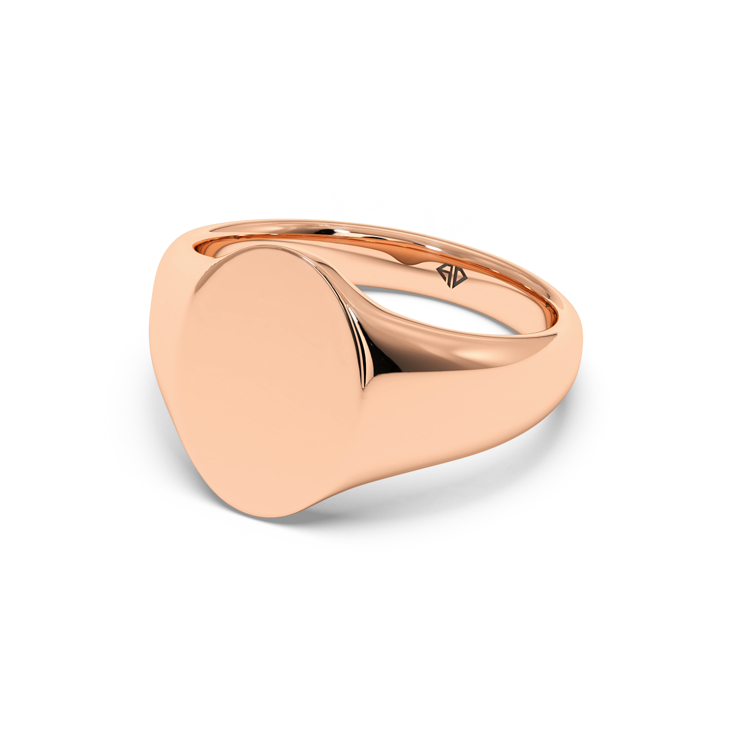 18K Rose Gold Engraved Signet Ring