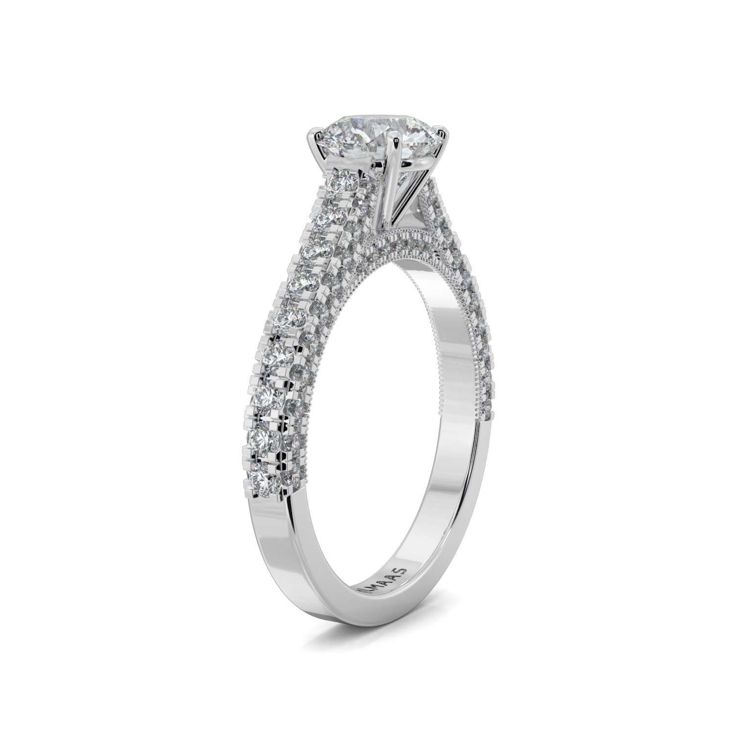 18K White Gold Florence Diamond Shoulder Engagement Ring