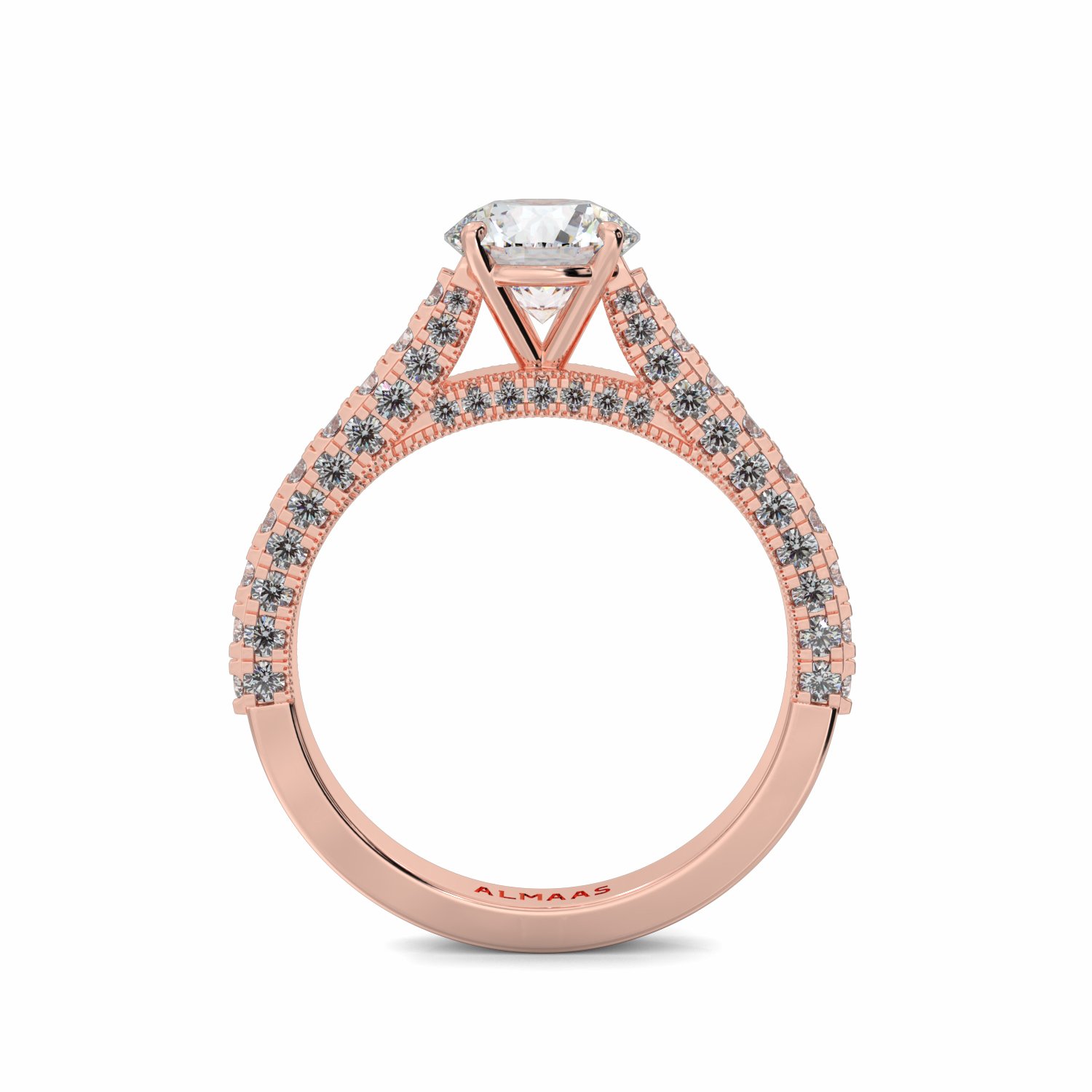 18K Rose Gold Florence Diamond Shoulder Engagement Ring