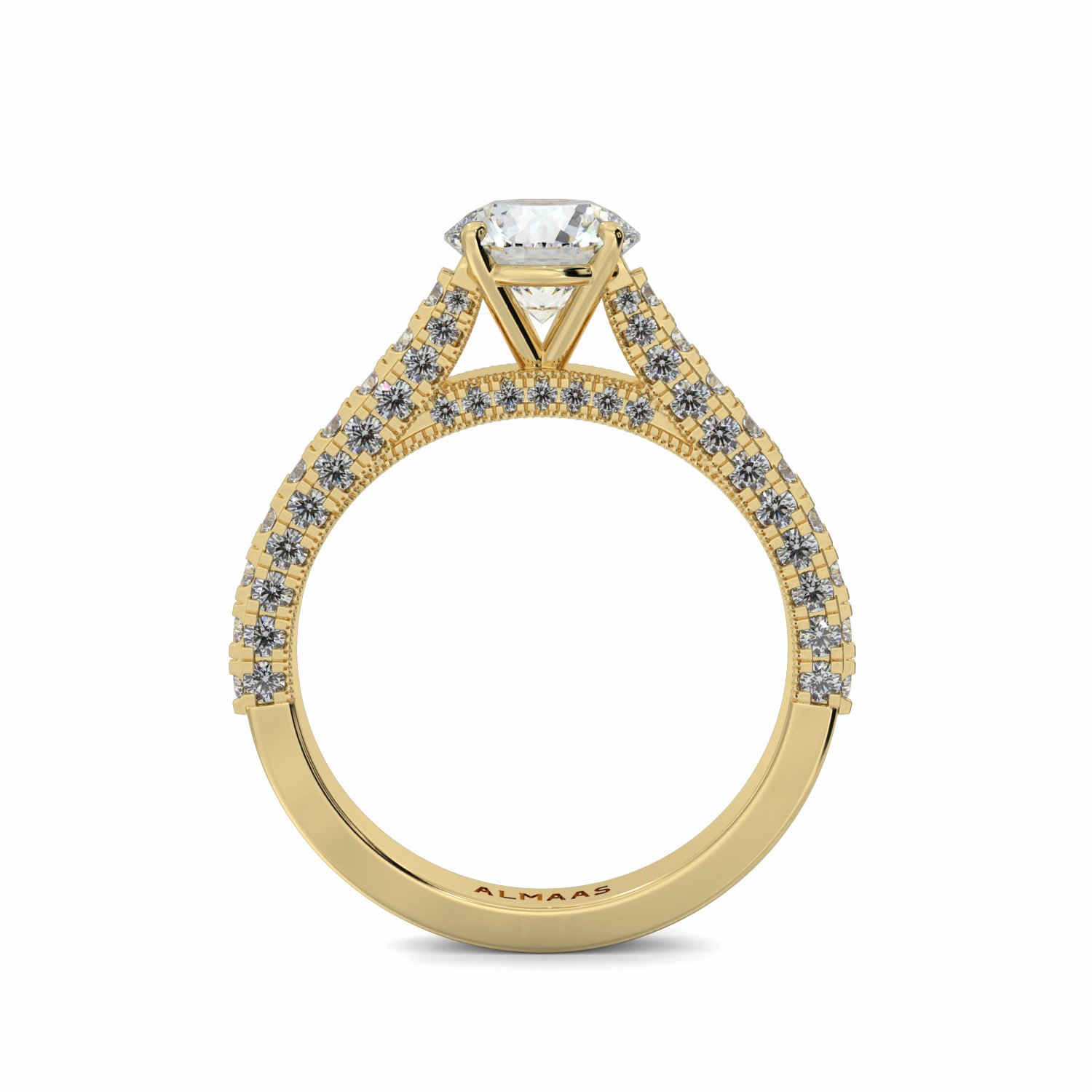 18K Yellow Gold Florence Diamond Shoulder Engagement Ring