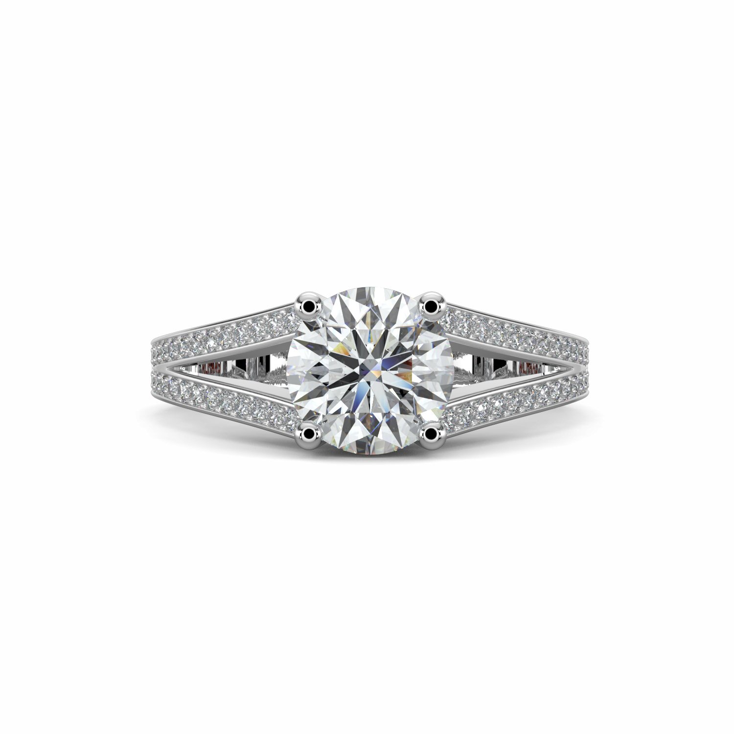 18K White Gold Athena Diamond Shoulder Engagaement Ring