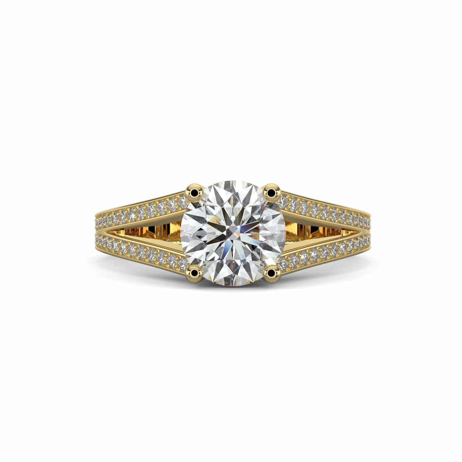 18K White Gold Athena Diamond Shoulder Engagaement Ring