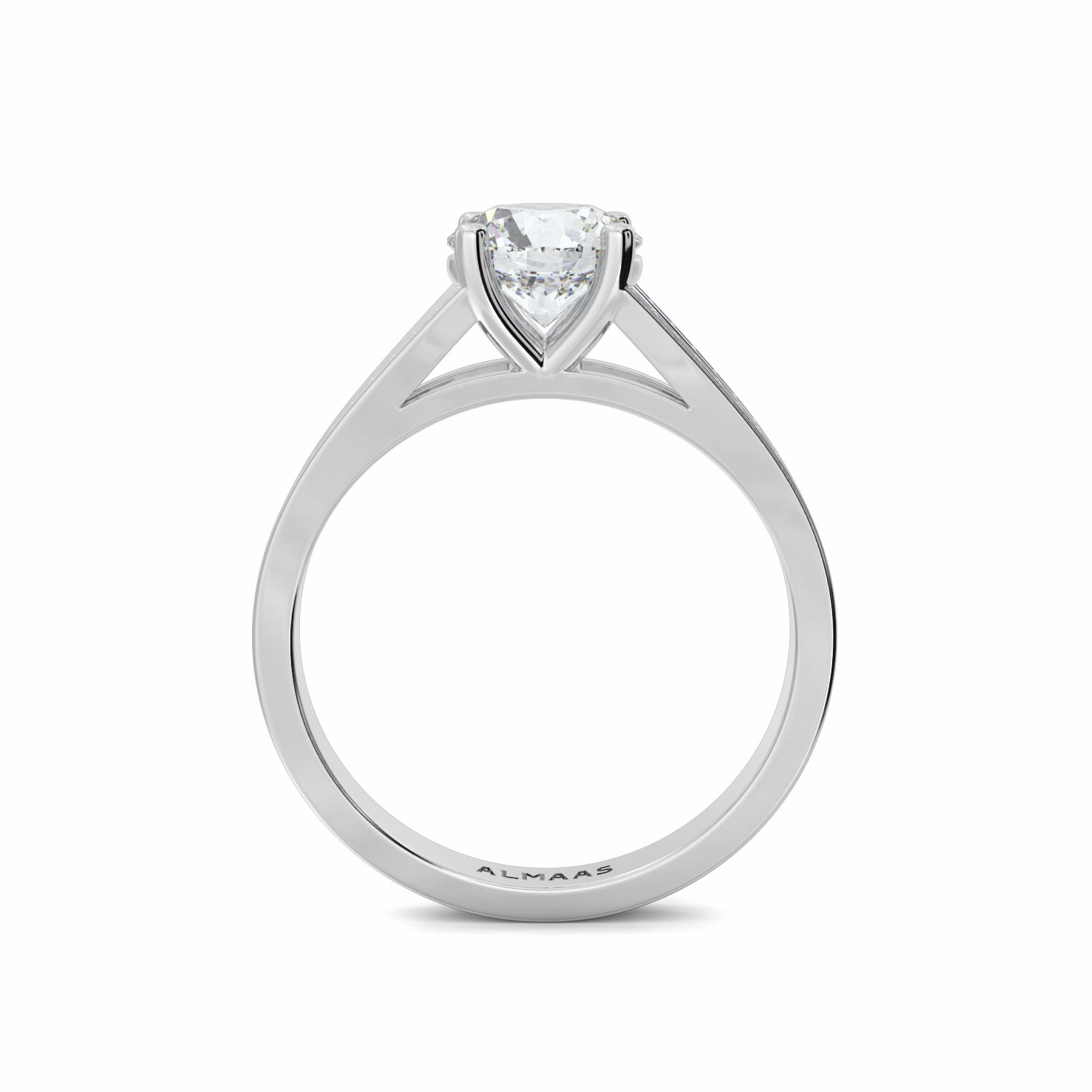18K White Gold Athena Diamond Shoulder Engagaement Ring