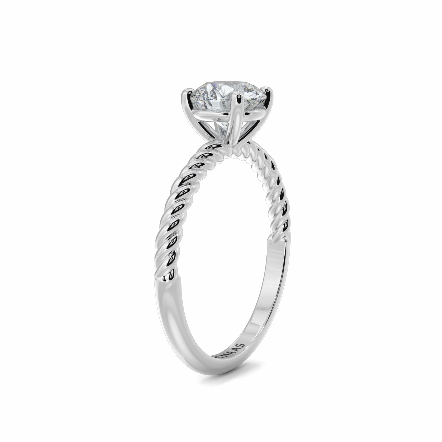 18K White Gold Lucille Diamond Solitaire Engagement Ring