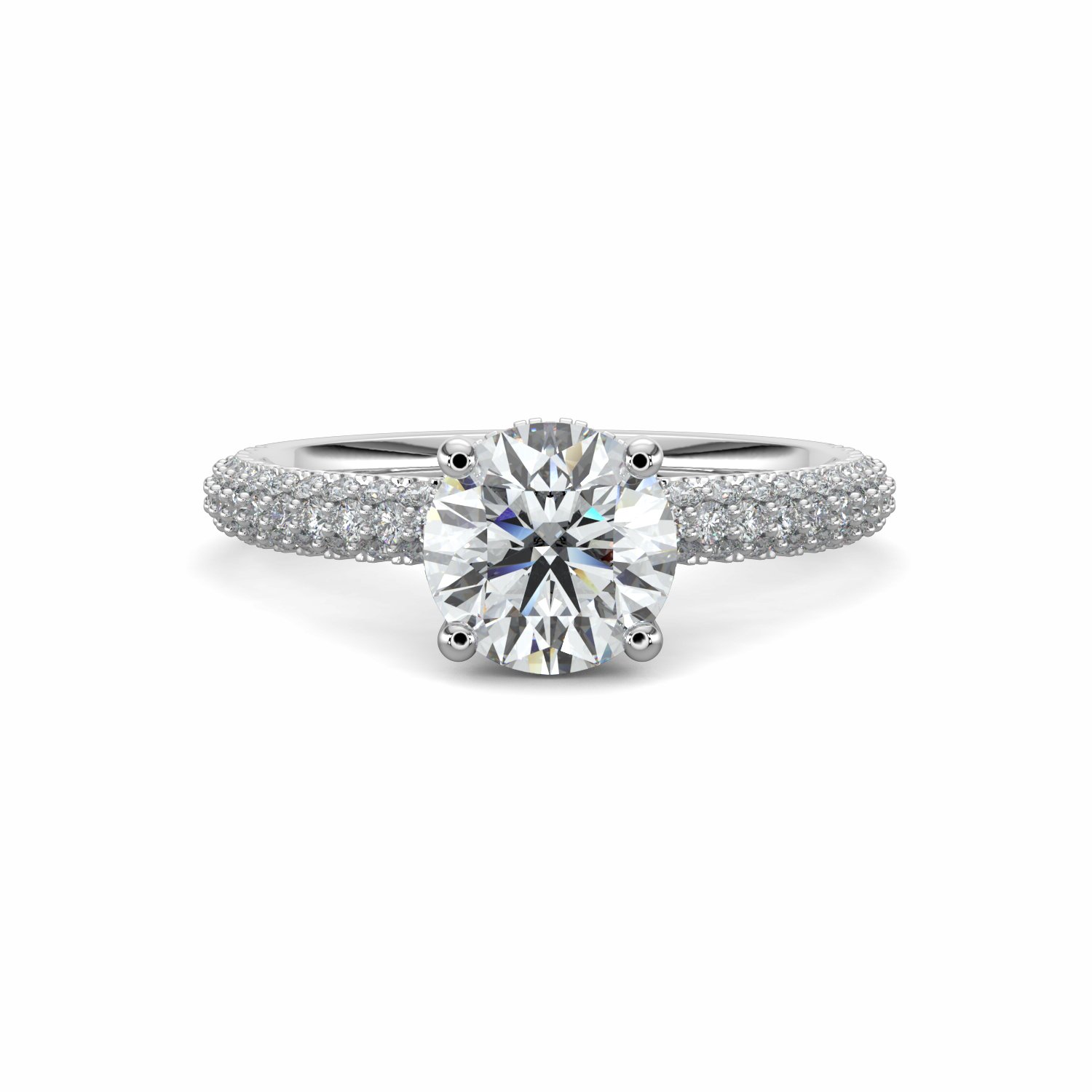 18K White Gold Muse Diamond Shoulder Engagement Ring