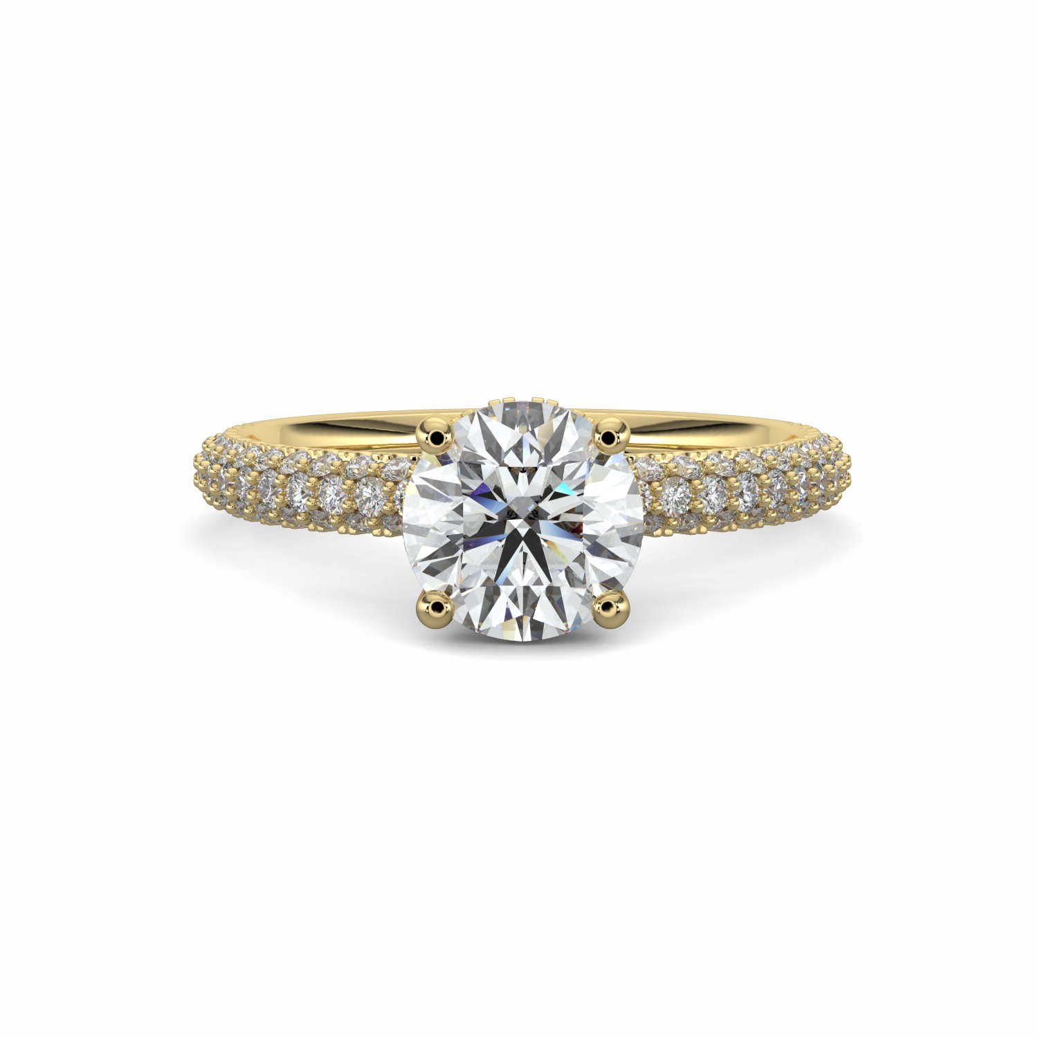 18K White Gold Muse Diamond Shoulder Engagement Ring
