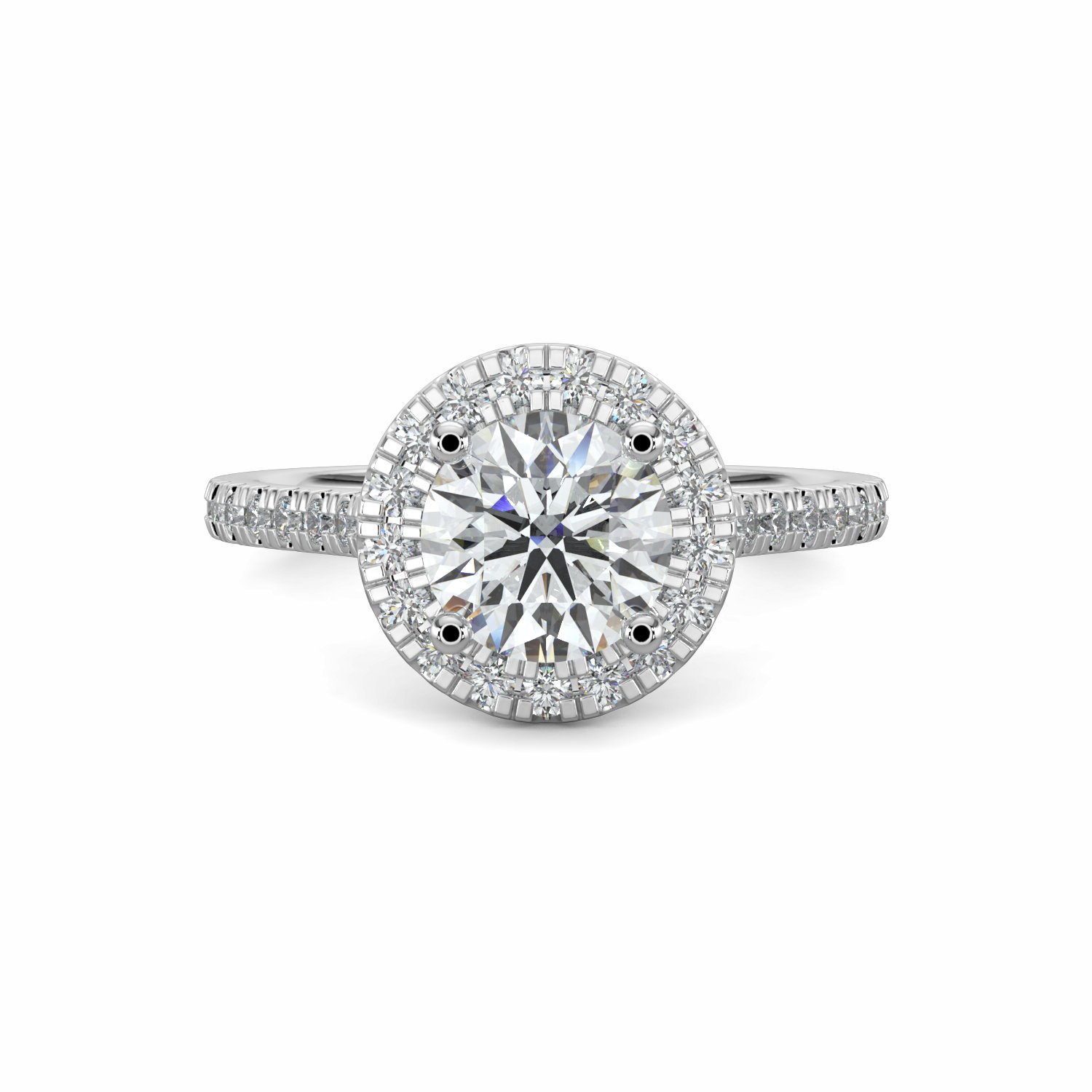 18K White Gold Irene Halo Diamond Engagement Ring